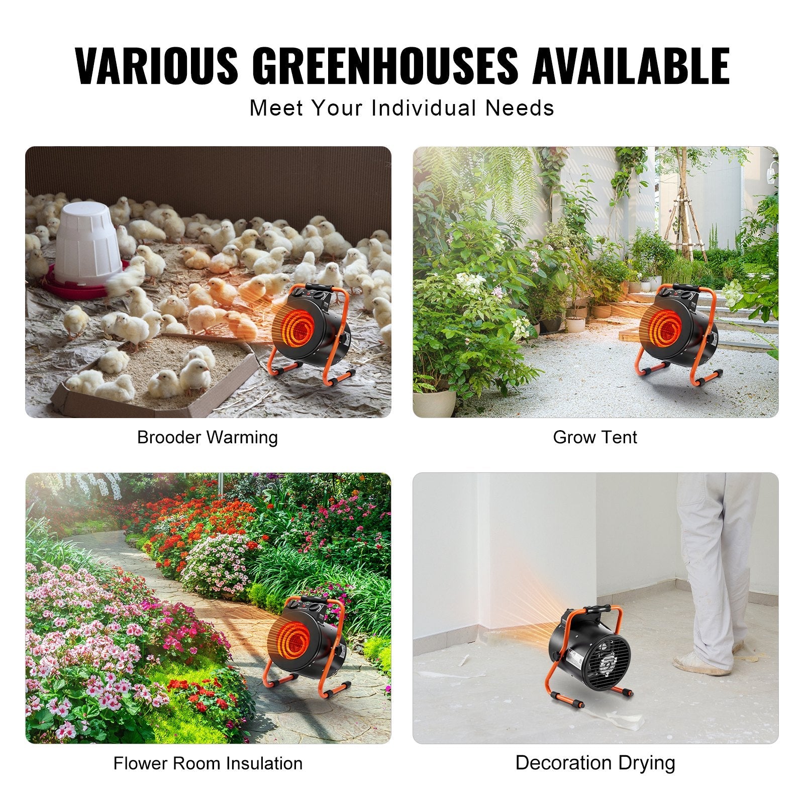 1500W Greenhouse Heater with Thermostat - Portable Electric Space Heater for RV & Grow Tent - ELITE RV SUPPLY