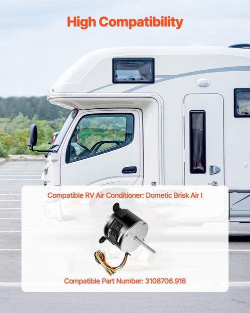 1/5HP RV AC Fan Motor AC115V 2.6A 1650RPM Single Phase With 5uf/370V Capacitor - ELITE RV SUPPLY