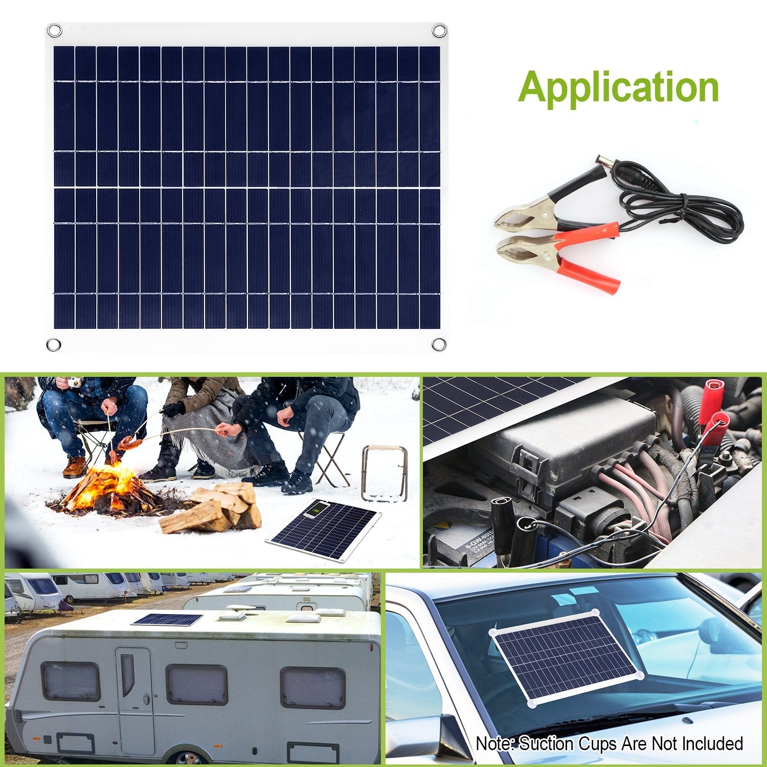 25W 12V Solar Panel Battery Charger - IP68 Waterproof with Dual USB for RV - ELITE RV SUPPLY