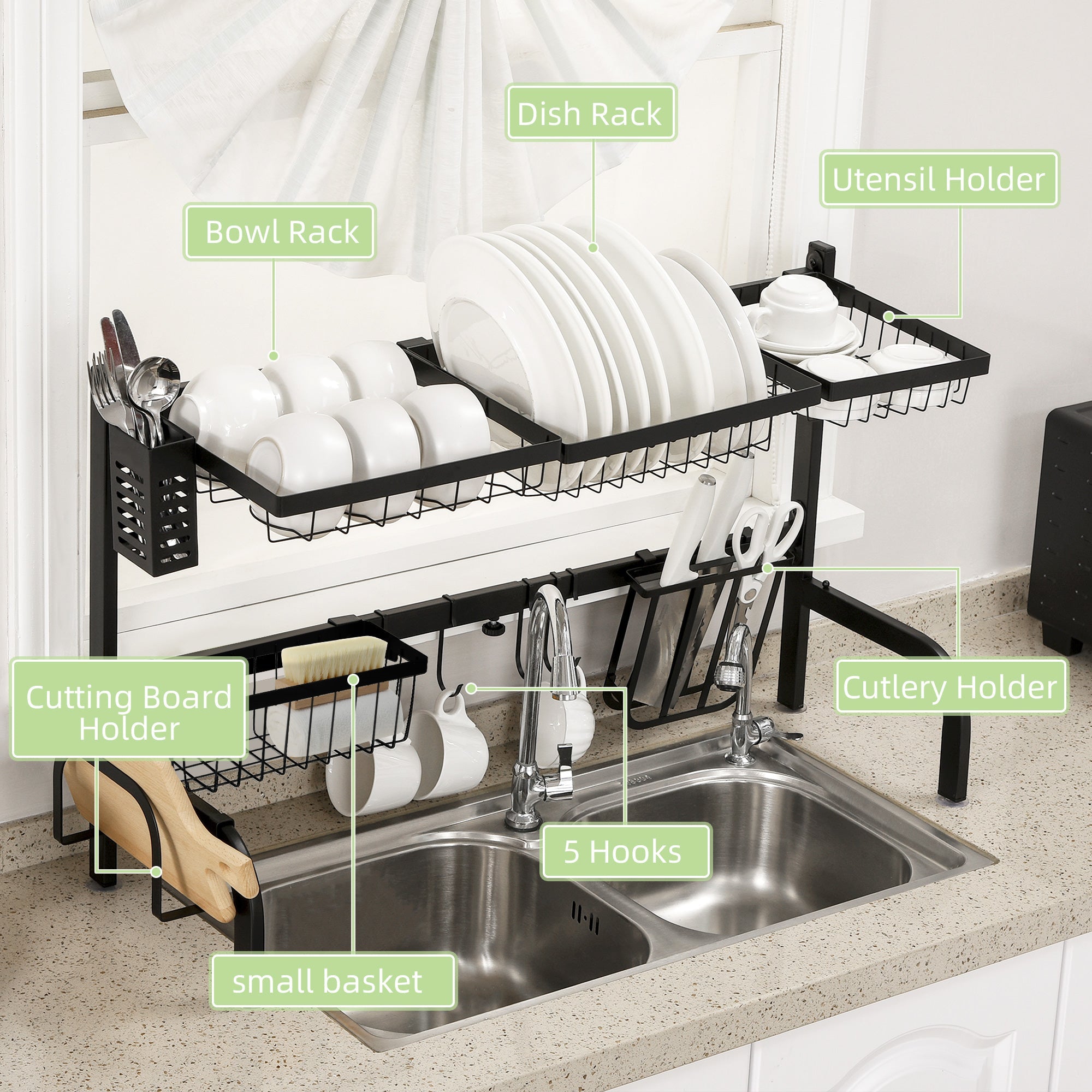 Buy Over - the - Sink Dish Drainer Rack for Efficient Kitchen Organization - ELITE RV SUPPLY