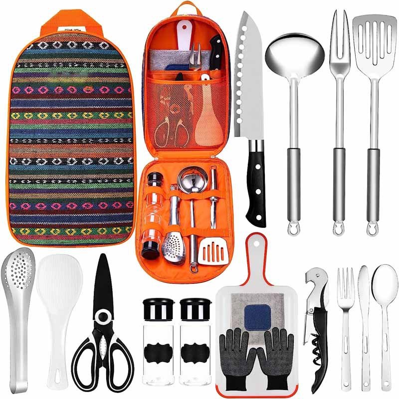 Camping Utensil Set - Portable RV Kitchen Cooking & Dining Silverware - ELITE RV SUPPLY