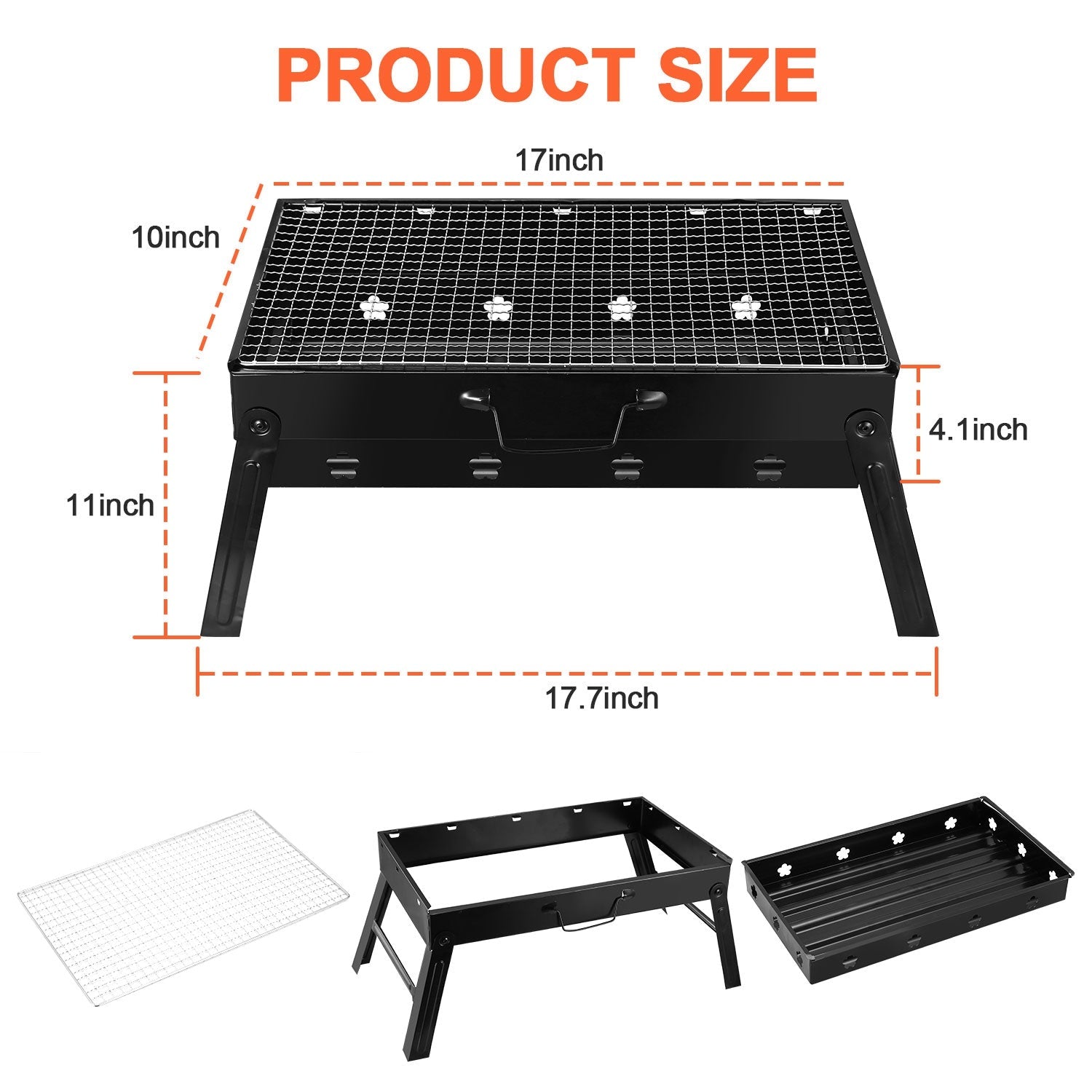Portable BBQ Grill Foldable Charcoal Grill Camping Garden Outdoor Travel - ELITE RV SUPPLY