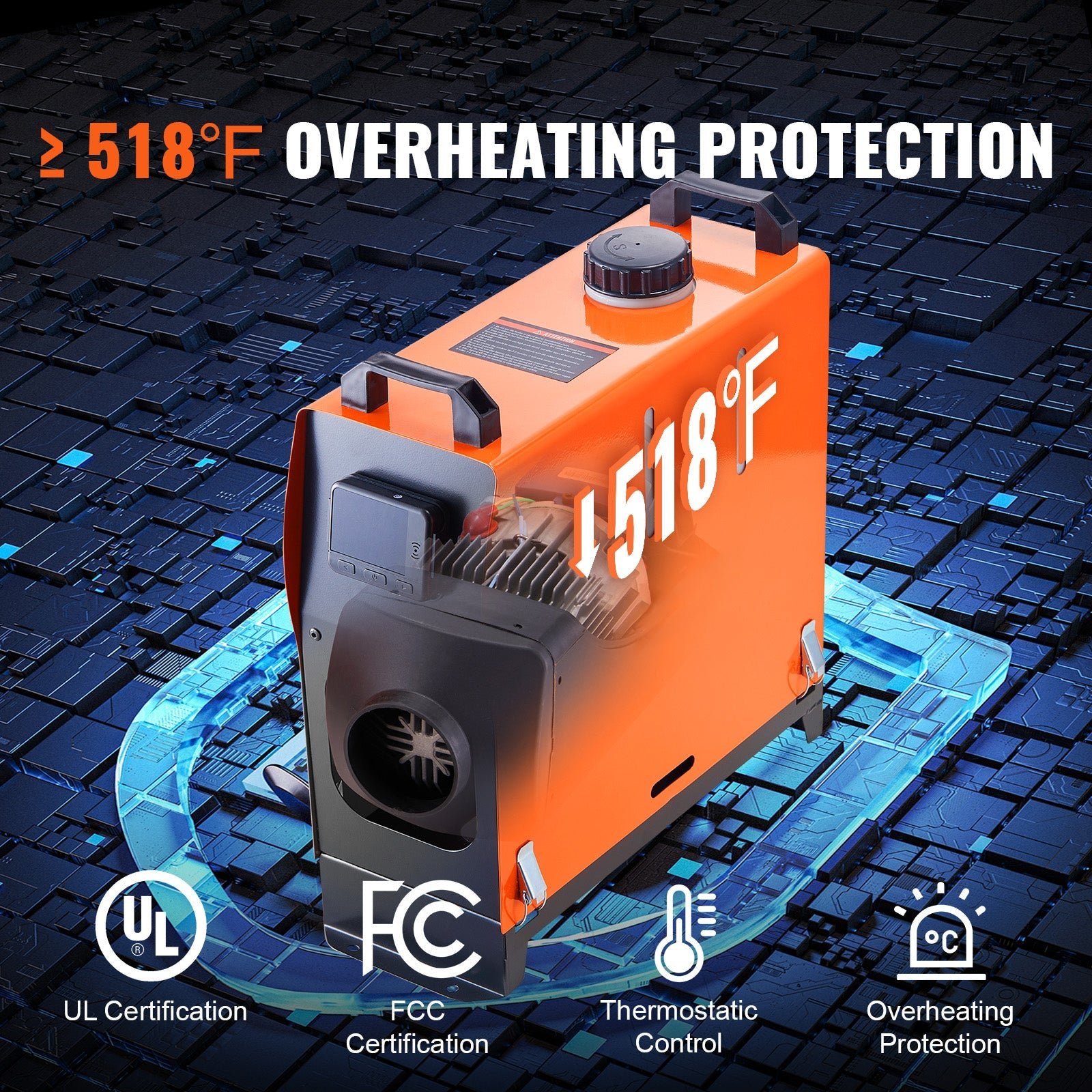 VEVOR Diesel Air Heater, 12V 5KW Diesel Heater With Remote Control And LCD, 5L Fuel Tank Portable Diesel Parking Heater, Rapid Heating For RV Trailer Camper Van Boat And Indoors - ELITE RV SUPPLY